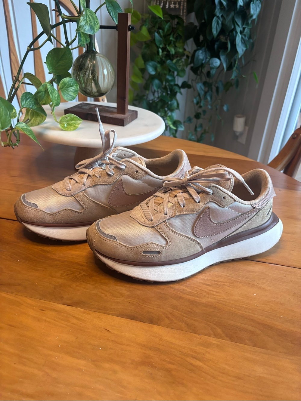 Nike Size 10 Women's Pheonix Waffle Retro Sneakers- Sanddrift